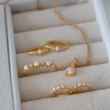 Opal Oval Hoop