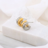 Mixed Metal Huggies