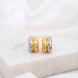 Mixed Metal Huggies