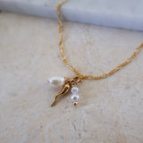 Italian Horn & Pearls Anklet