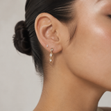 Wavy Marquise Stone Hoops