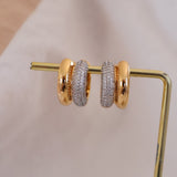 CZ & Gold Double Hoop