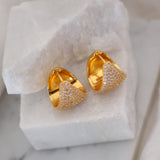 Pave Chevron Hoops