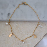 Pearl & Coin Dangling Anklet