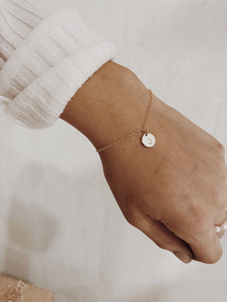 Initial Disc Bracelet