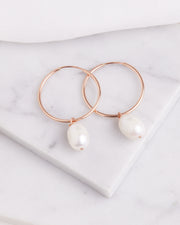 Medium Pearl Hoops