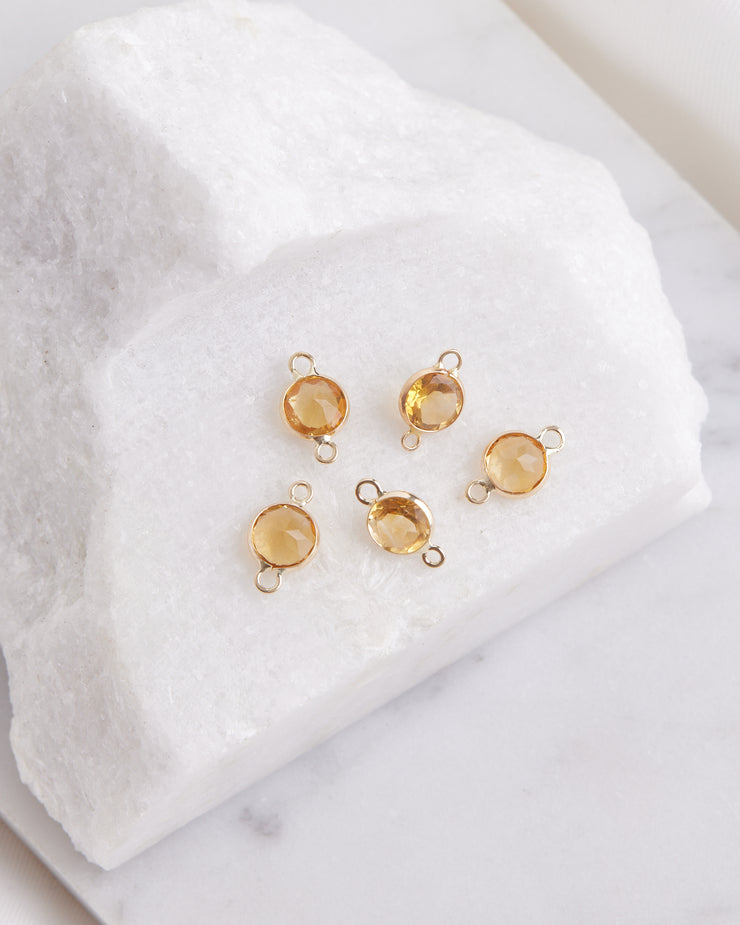 Sparked - Circle Citrine Charm