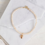 Freshwater Pearl & Heart Bracelet