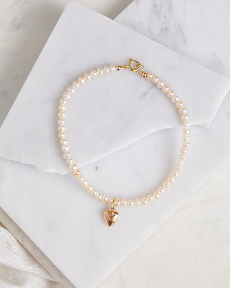 Freshwater Pearl Heart Bracelet