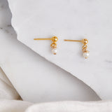 Dangling Pearl Studs