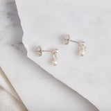 Dangling Pearl Studs