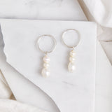 Trio Pearl Hoops