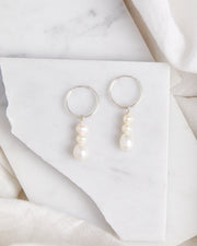 Trio Pearl Hoops