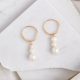 Trio Pearl Hoops
