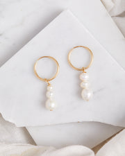 Trio Pearl Hoops