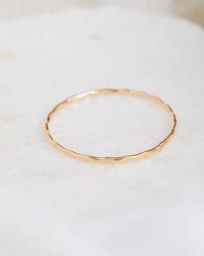 Solid Gold Hammered Band
