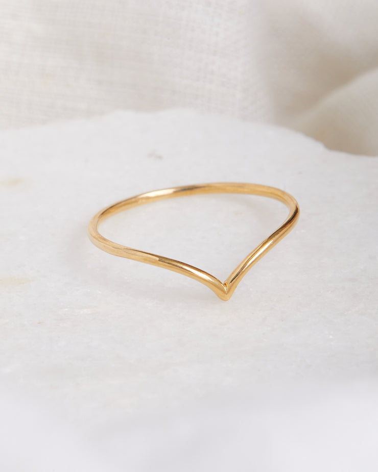 Solid Gold Chevron Band