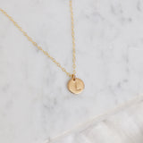 Stamped Initial Necklace - Circle