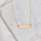 Stamped Initial Necklace - Bar