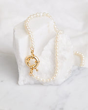 Pearl Spring Ring Necklace