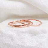 Rose Gold Hammered Stacking Ring