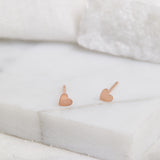 Tiny Heart Studs - Rose Gold