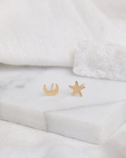 Moon & Star Studs