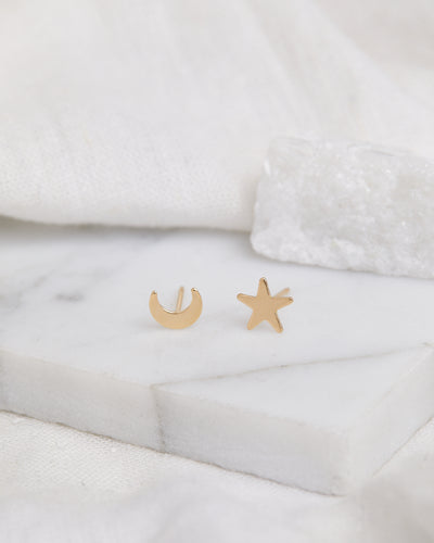 Moon & Star Studs