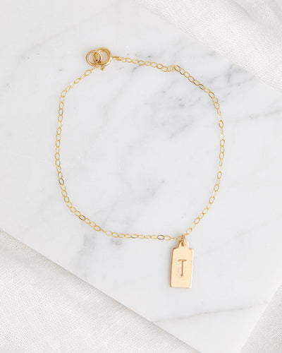Stamped Initial Bracelet