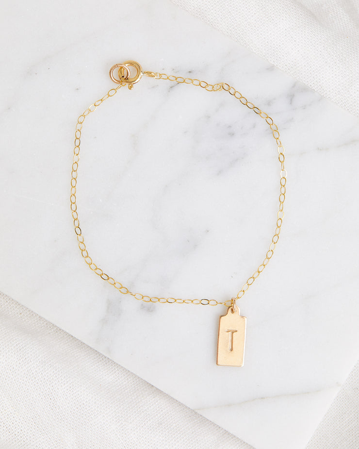 Stamped Initial Bracelet