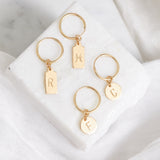 Stamped Initial Hoops