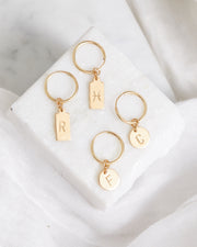 Stamped Initial Hoops