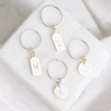 Stamped Initial Hoops