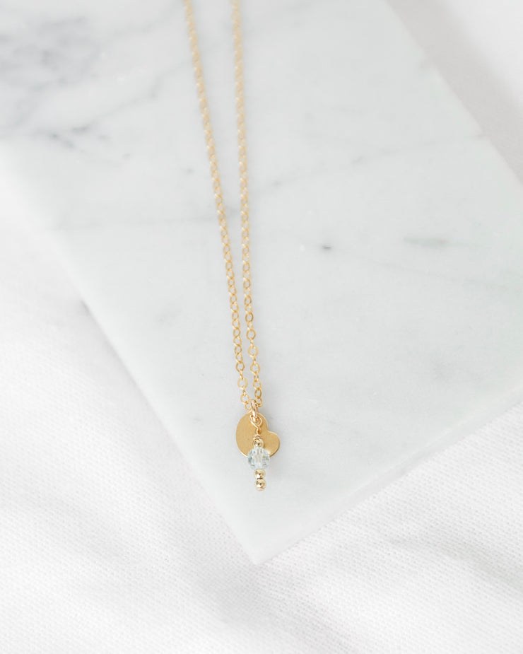 Initial and Birthstone Necklace