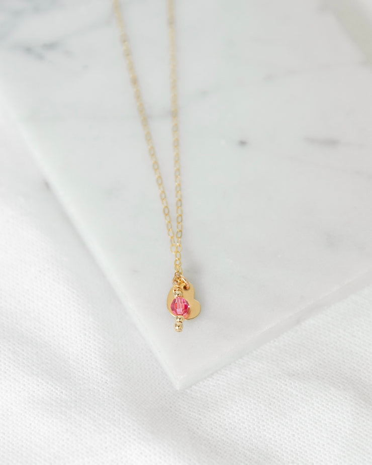 Initial and Birthstone Necklace