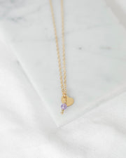 Initial and Birthstone Necklace