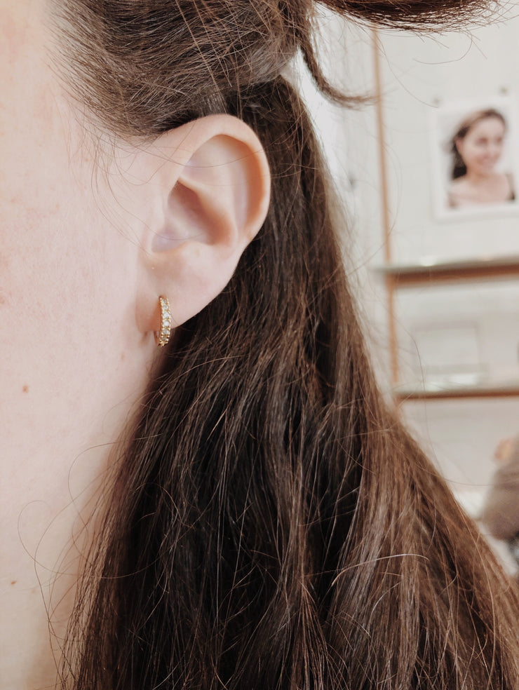 White Stone Hoops