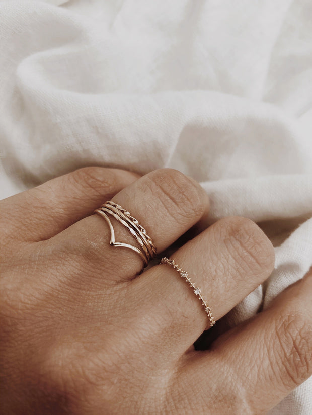 Solid Gold Chevron Band