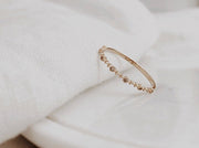 Solid Gold Diamond Milgrain Band