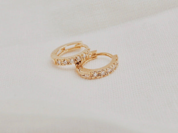 White Stone Hoops
