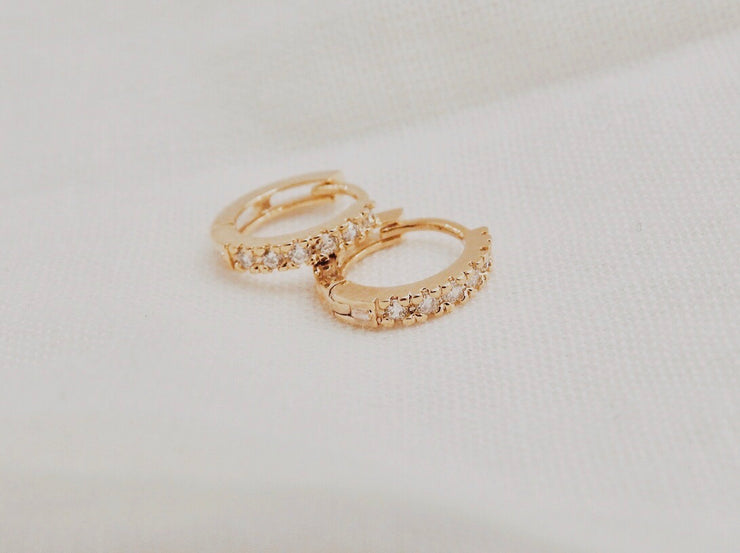 White Stone Hoops