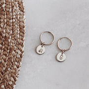 Stamped Initial Hoops