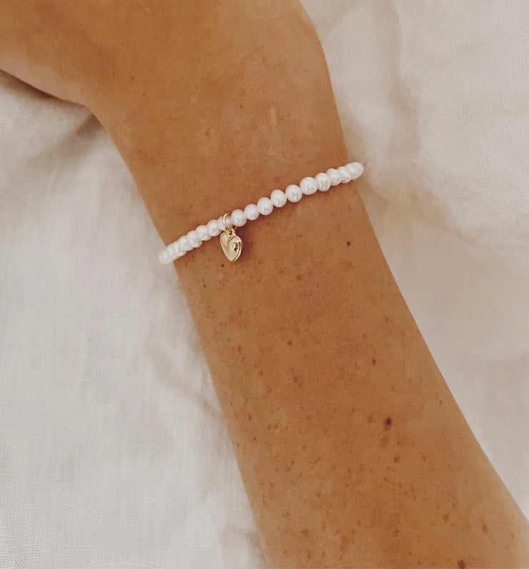 Freshwater Pearl Heart Bracelet