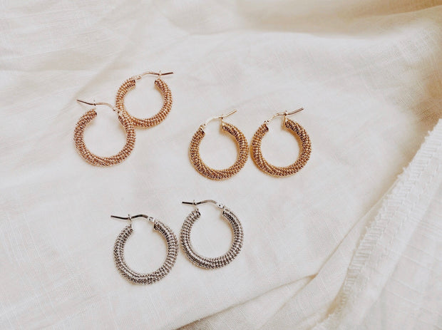 Chunky Beaded Hoops