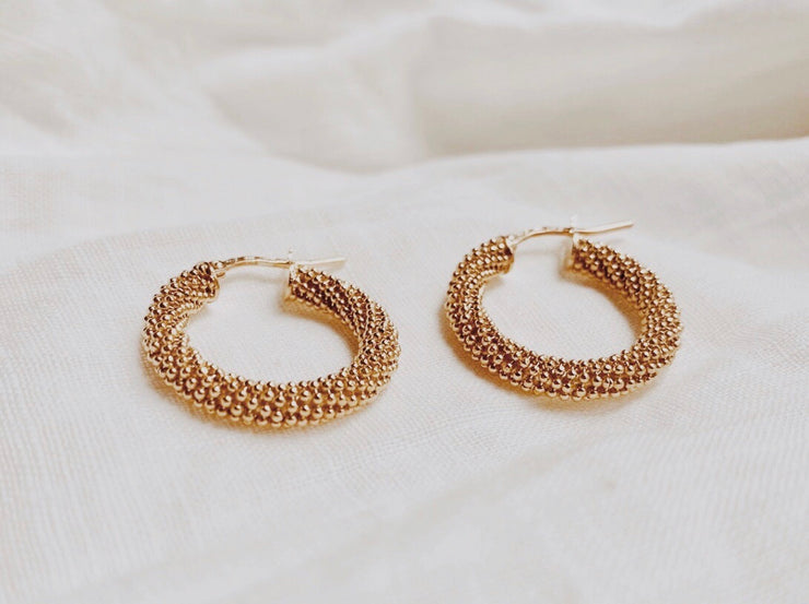 Chunky Beaded Hoops