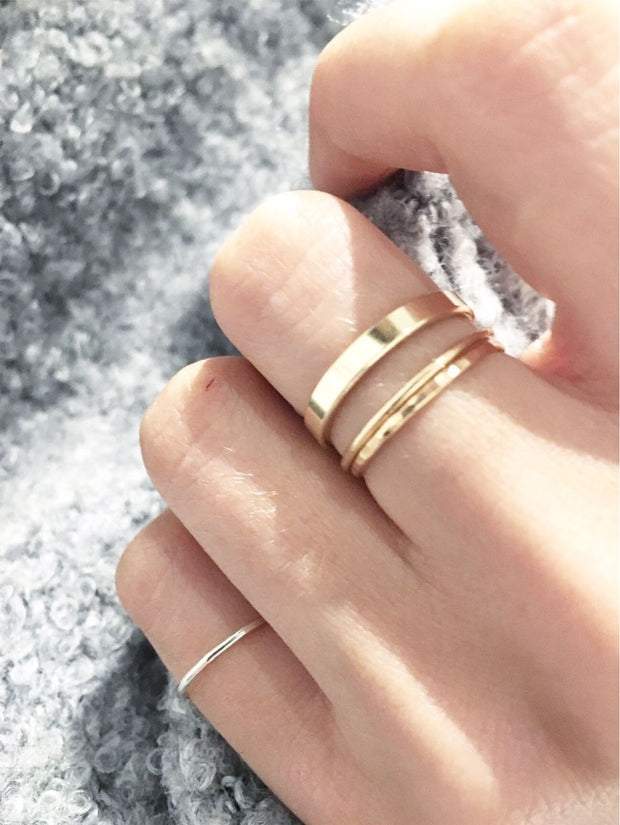 Thick Plain Band in Silver or Gold