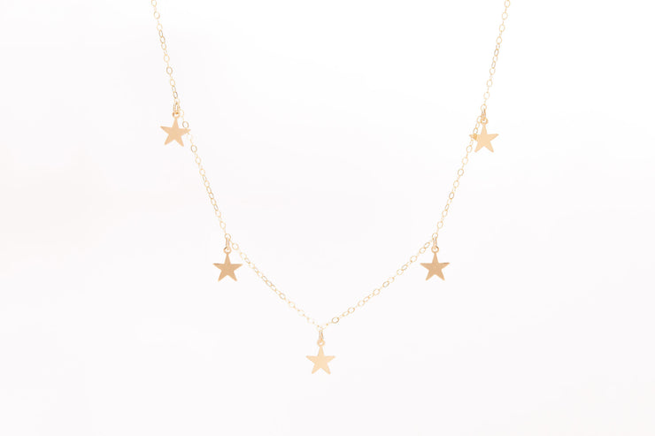 Gold or Silver Stars Necklace