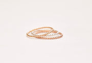 Rose, Yellow Gold & Silver Twisted ring set 
