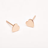 Tiny Heart Studs - Rose Gold