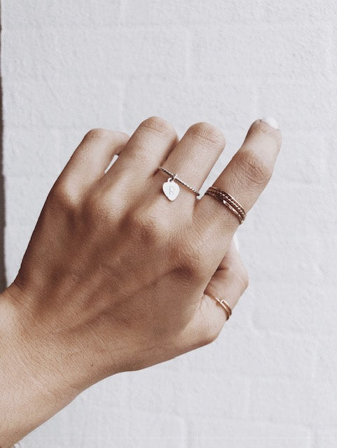 Dangle cheap initial ring